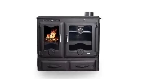 Kosova Plus Alttan Çekmeceli Yatay Kuzineli Döküm Soba